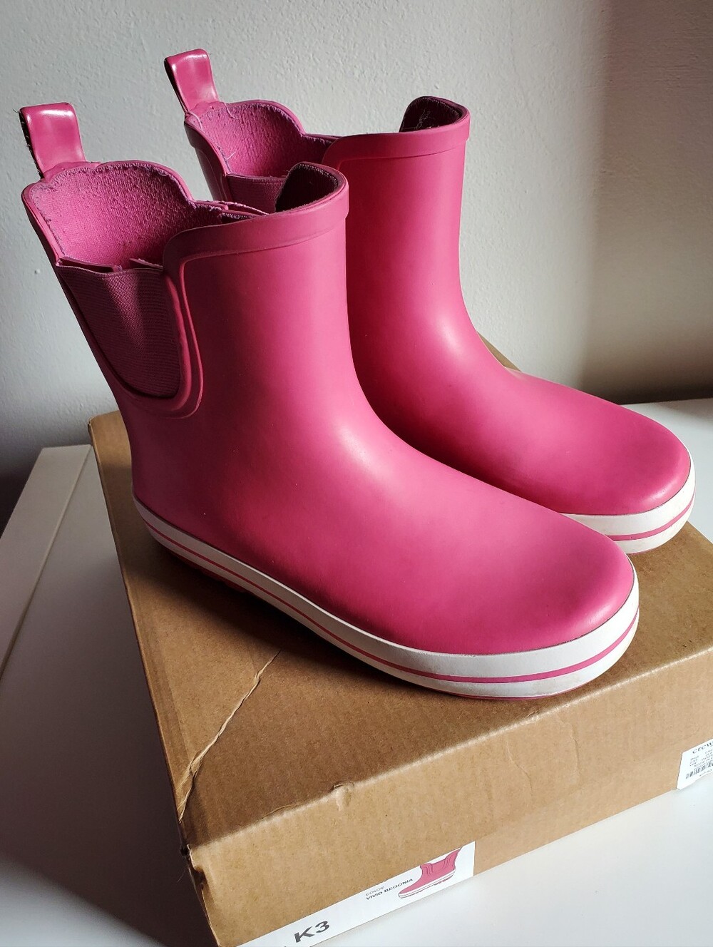 J.Crew Crewcuts Pink Rubber Rainboots Girls Size 3